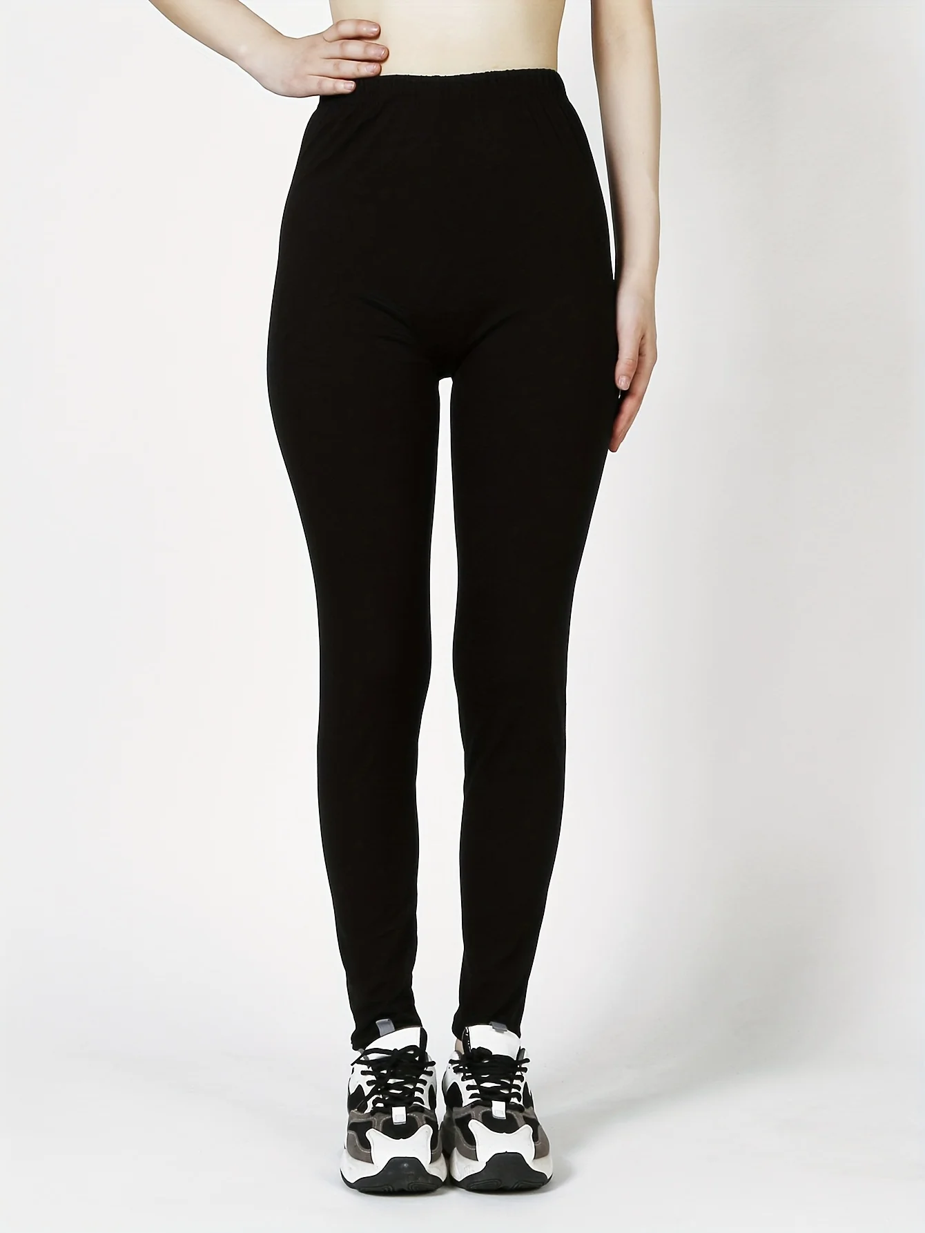 Spring Summer Autumn Women Black Leggings Fashionable Casual Cropped PantsHigh Stretch  Breathable Yoga Pants