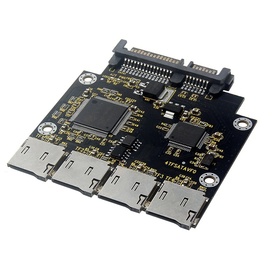 2.5 Inch 4 TF to SATA Adapter Card, Self-Made SSD Solid State Drive, For Micro-SD to SATA Group RAID Card