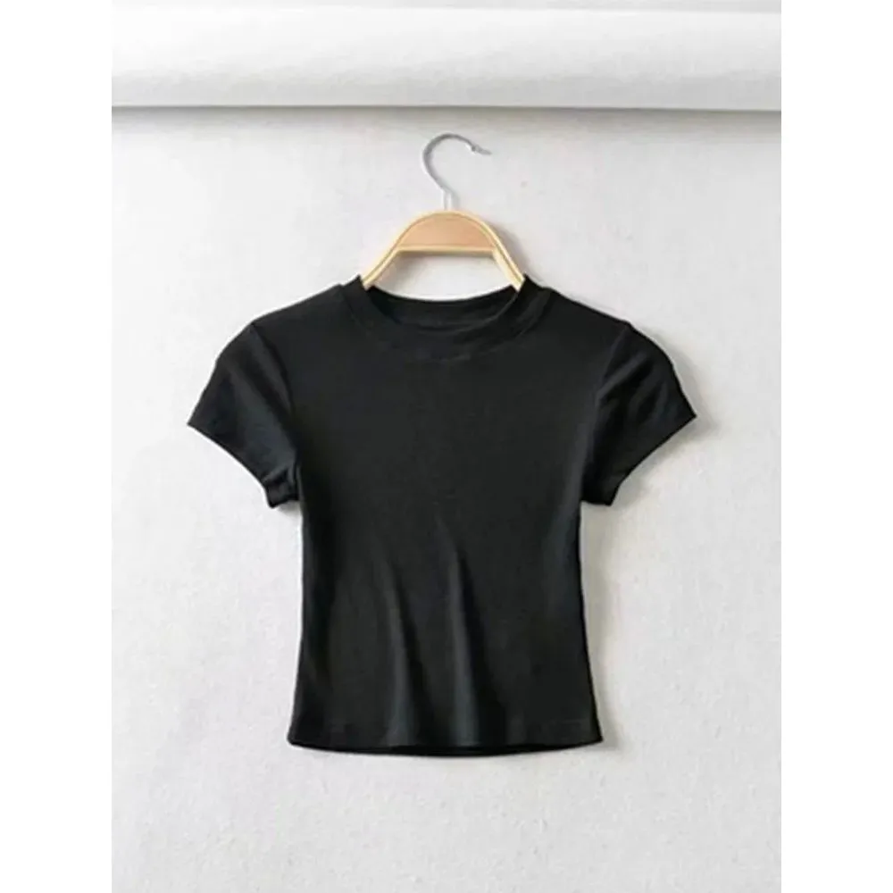 T-shirt élastique une-ne ort-sav pour femmes, Sexy, coupe cintrée, polyvalent, tenue décontractée, confortable, respirant, toutes saisons, été