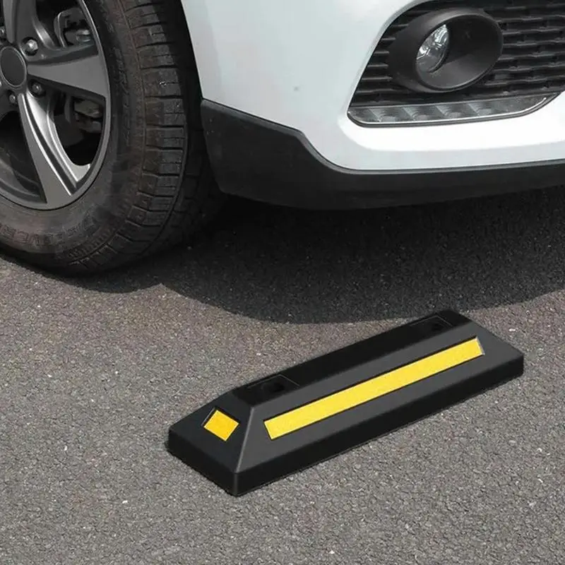 Garage Car Stopper Heavy Duty Rubber Parking Curb Guide Driveway Car Garage Wheel Stopper Parking Gadgets For Parking Safety