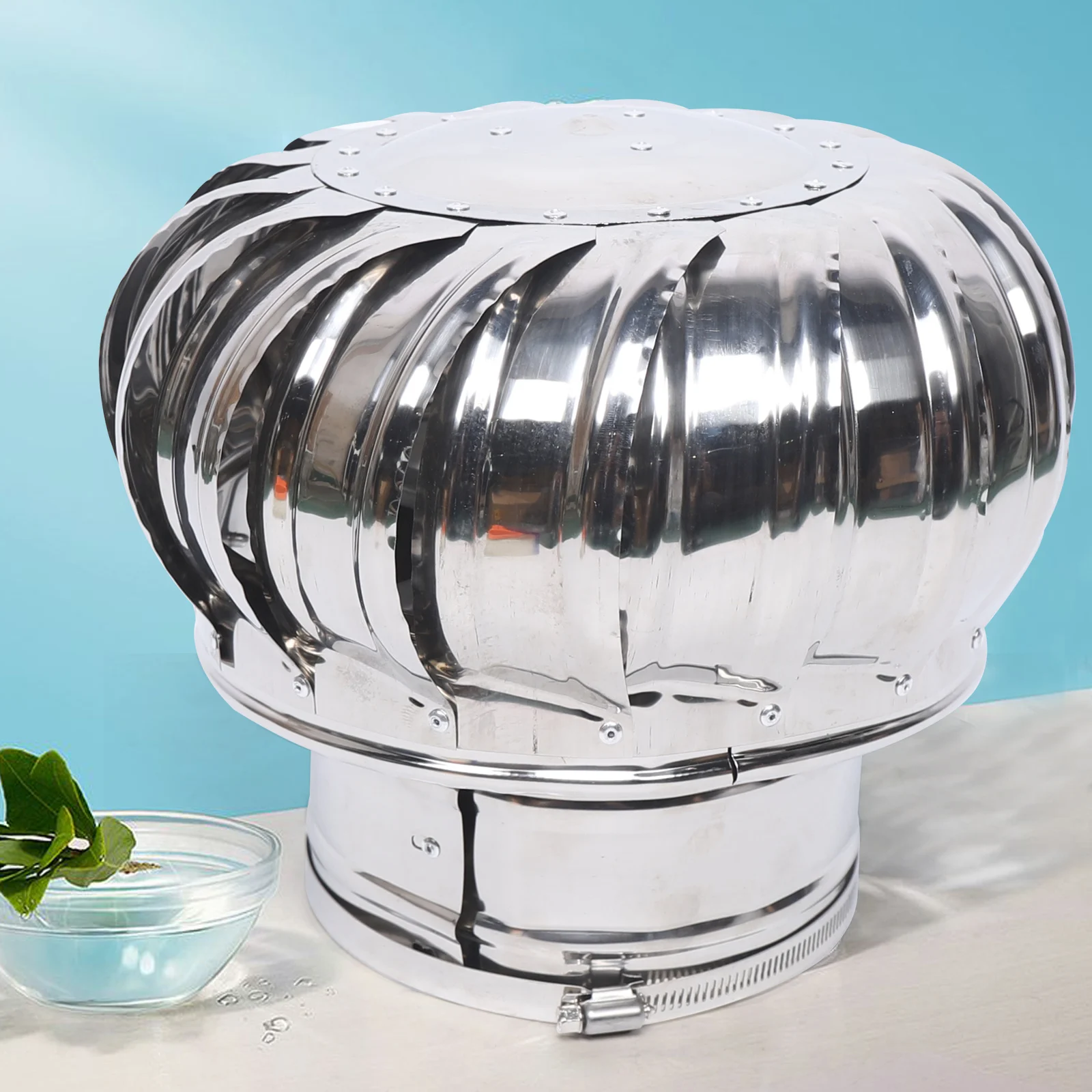 جهاز تهوية سقف غير يعمل بالطاقة، وظيفة قوية لتحافظ على الطاقة وتقليل الانبعاثات باللون الفضي #1