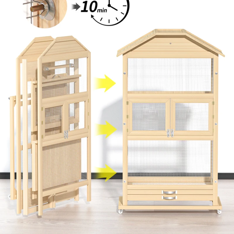 Imagem -04 - Bird House Ninho Alimentador Passaros Palomas Coelho Hamster Papagaio Acessórios Outdoor Cage Pet Furniture Cy50bc