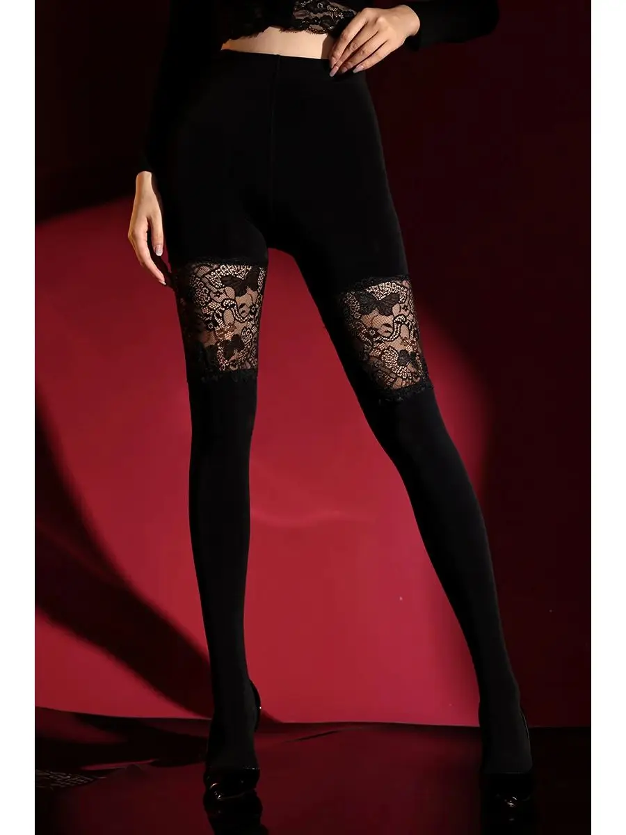 

100 г 200 г 300 г кружевные лоскутные колготки закрытые леггинсы с открытой промежностью осень-зима нижние носки колготки сексуальные Collant Strumpfhose
