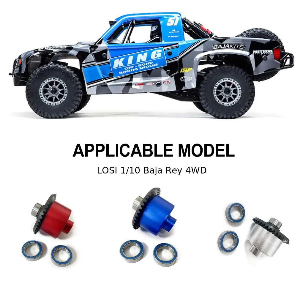 1/10 Aluminium Duurzaam Achteras Differentieel As Voor LOSI Baja Rey 4WD RC Auto Deel RC Auto Accessoires Rood