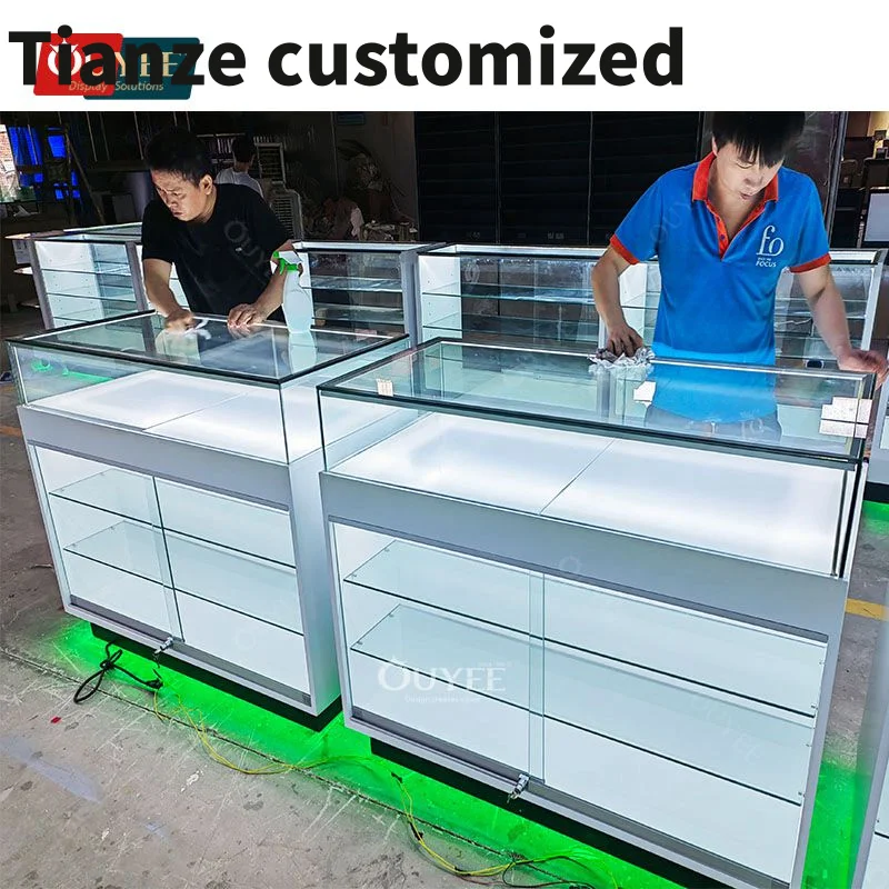 

Customized-Cabinets With Shelves Showcases Display Stand Retail Display Smoke Shop Display Counter