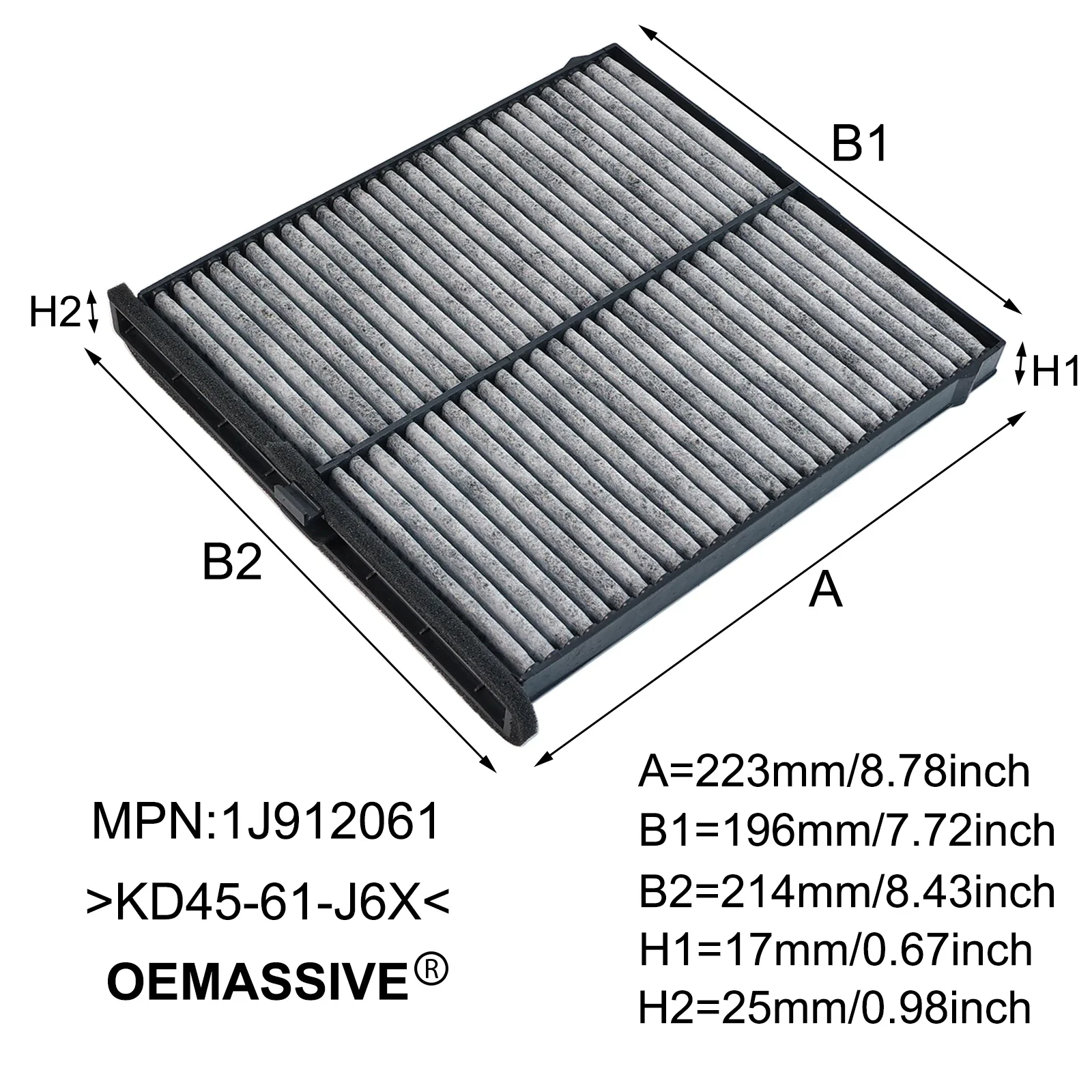 Car Pollen Cabin Air Filter KD45-61-J6X Air Conditioner Filter For Mazda 3 BM BN 6 GJ GL CX-5 CX5 KE KF M3 M6 2013-2023