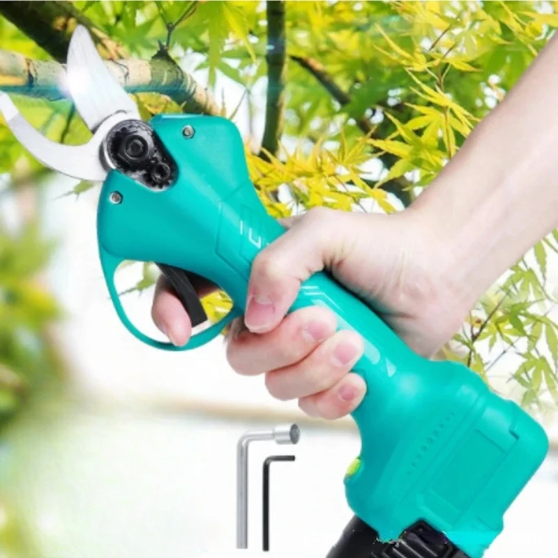 

21V Battery Cordless Pruner Shear Efficient Fruit Tree Bonsai Pruning Electric Tree Branches Cutter Compatible for Makita