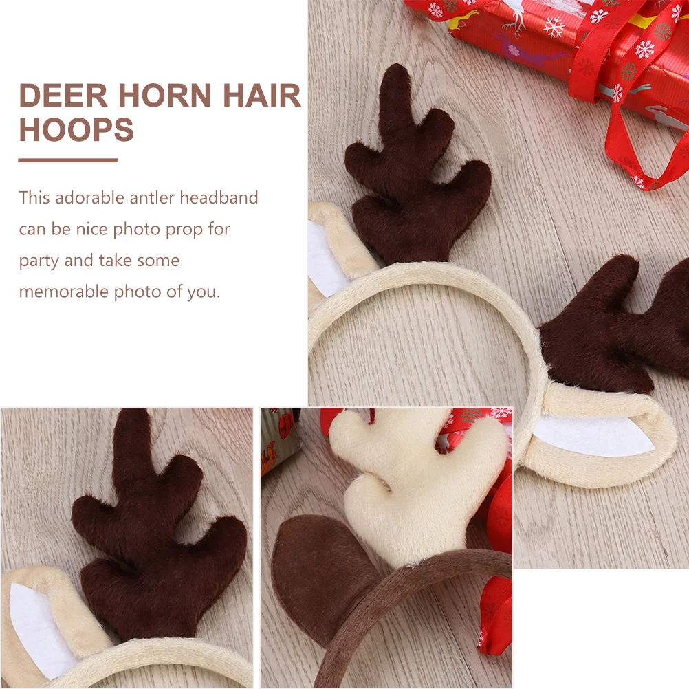 2 Pcs Antler Headband Wear-resisting Hair Accessories Hat Xmas Style Hoops Hairbands Fabric Christmas Decors