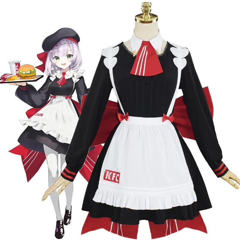 Anime Genshin Impact Noelle Cosplay Kostüm Mädchen Maid Kleid Bögen Mit Hut Frauen Lolita Uniform Halloween Karneval Party Anzug OA