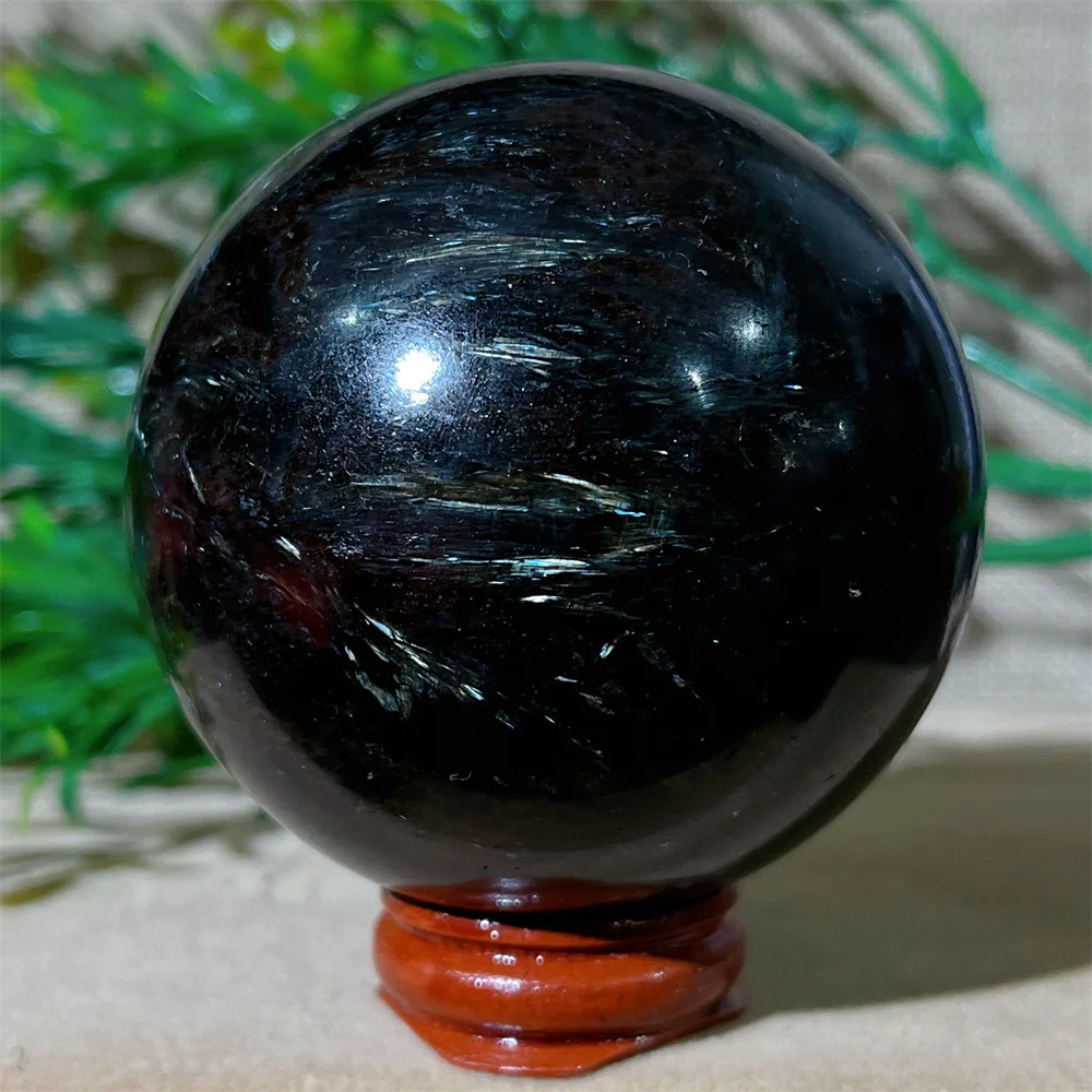 Imagem -03 - Astrophyllite-fireworks Garnet Sphere para Decoração de Casa Cristal Natural Pedras Preciosas de Quartzo Cura Pedra Reiki Minerais Beleza