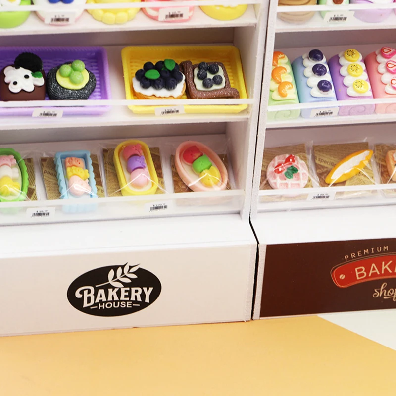 1:12 Domek dla lalek Szafka na ciasta Półki na desery Miniaturowe jedzenie Zabawki miniaturowe Mini model Domek do zabawy Ręczne DIY Małe ozdoby
