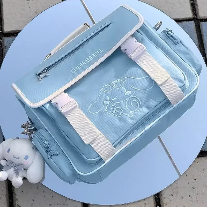 Sanrio Cinnamoroll Anime Cartoon Backpack JK Lolita Handheld Uniform Bag Shoulder Messenger Bag Teenage Casual Travel Bookbag
