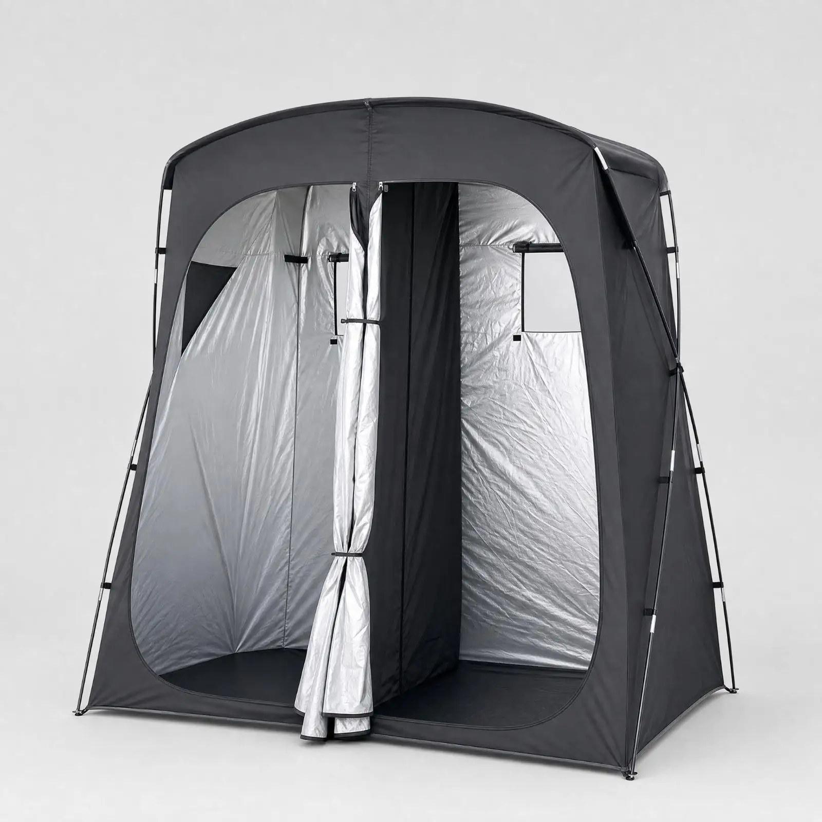 Freestanding Shower Tent Portable Changing Room for Beach Pool Camping with Double Layer Construction and Wind Ropes Included