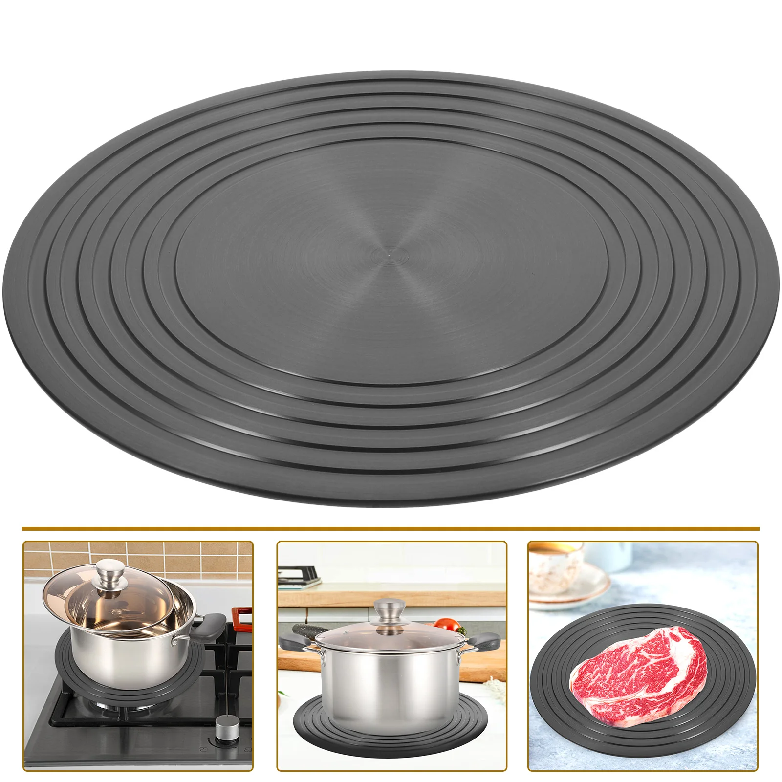 

Heat Conduction Plate Aluminum Stove Pan Thawing Tray Defrosting Cooking Gas Diffuser Round Transfer Kitchen Must Haves