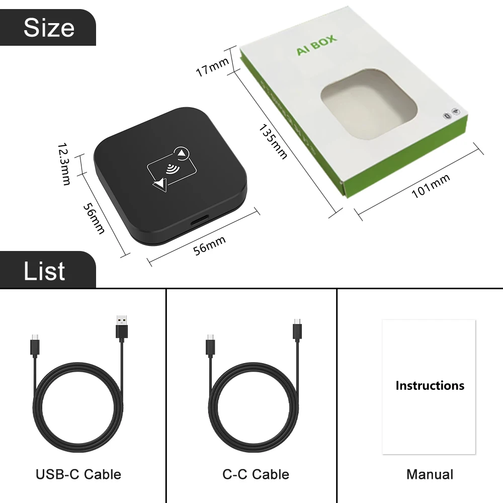 KOWANKIT K1F 2 in 1 Wireless CarPlay Adapter&Android Auto Wireless Adapter 5Ghz WiFi USB Plug Play CarPlay Wireless - view 6