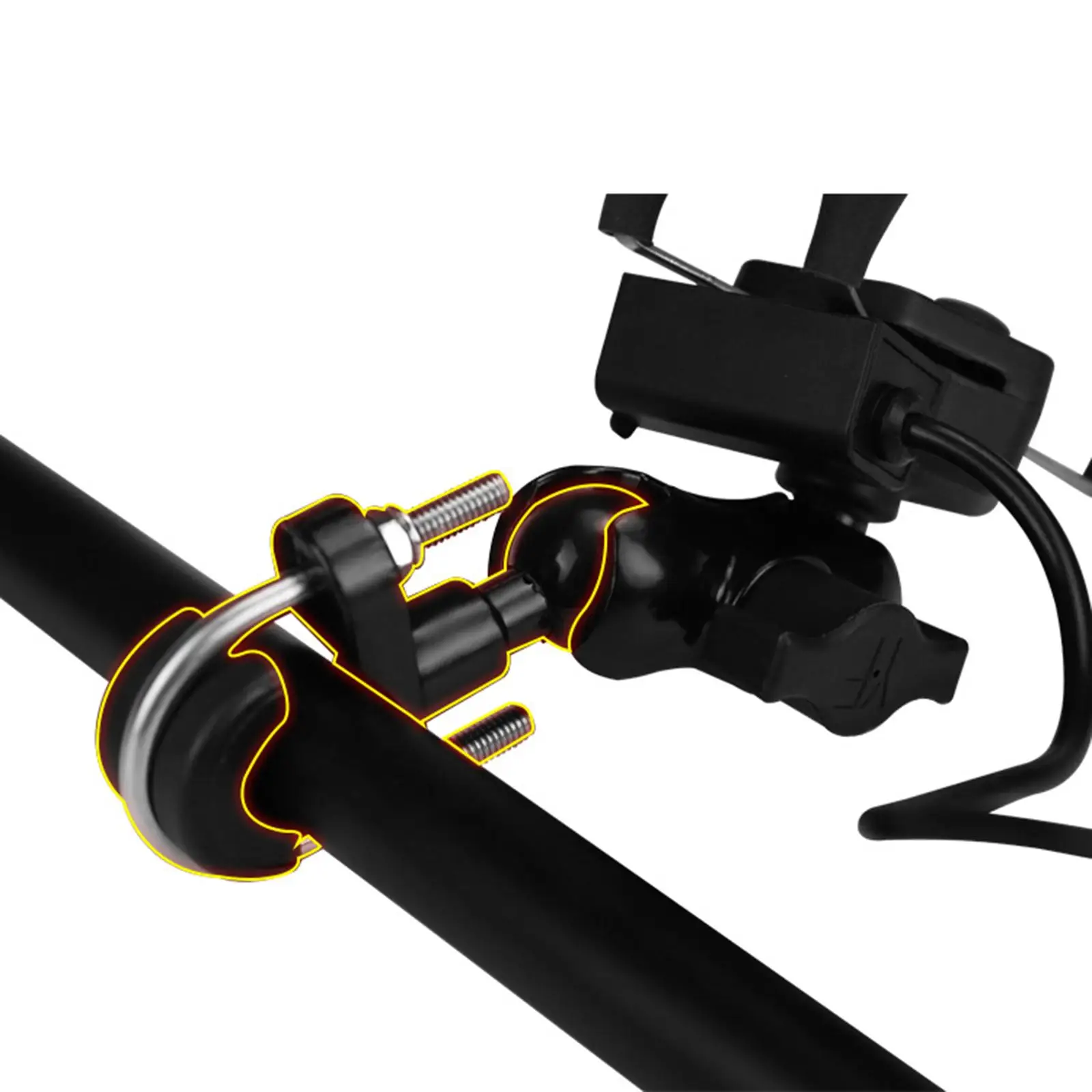 دراجة نارية المقود U الترباس قاعدة تثبيت عدة اكسسوارات 2.2 سنتيمتر الكرة دعامة تثبيت مشبك 2026 حامل هاتف دراجة نارية بسهولة التركيب #4