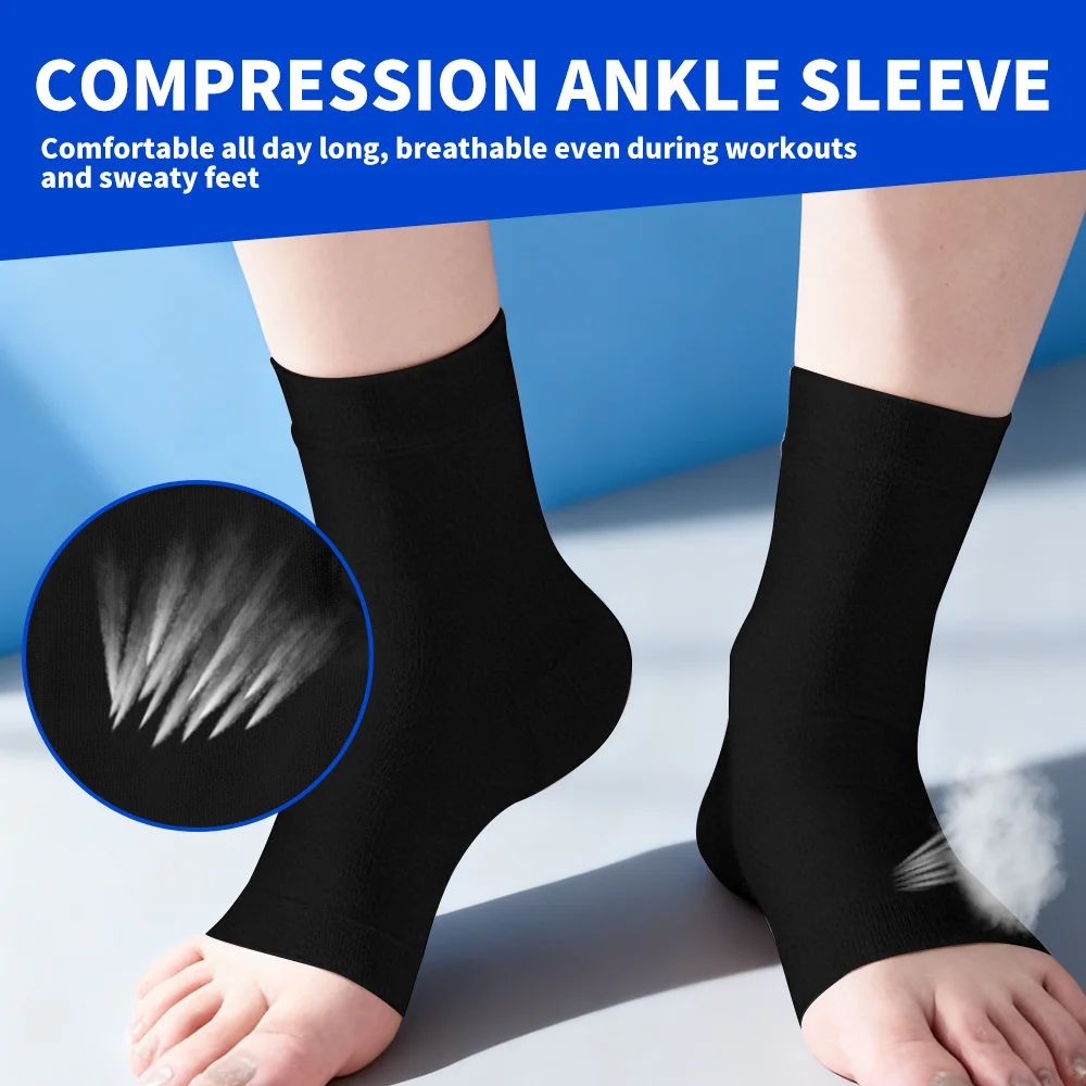 1 Paar Medizinische Kompressions-Knöchelgelenk-Fixierbandage für Sport, Verstauchungen, Zerrungen, Mittelfußknochen, Achillessehne, Fußbandage, Unisex – Detail 3