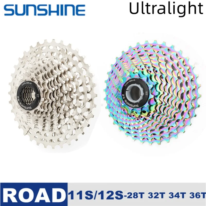 Road Bike 11 12 Speed SLR Cassette Ultralight 11-28/32/34/36T CNC Bicycle Gravel Freewheel K7 Sprocket Colorful For Shimano HG