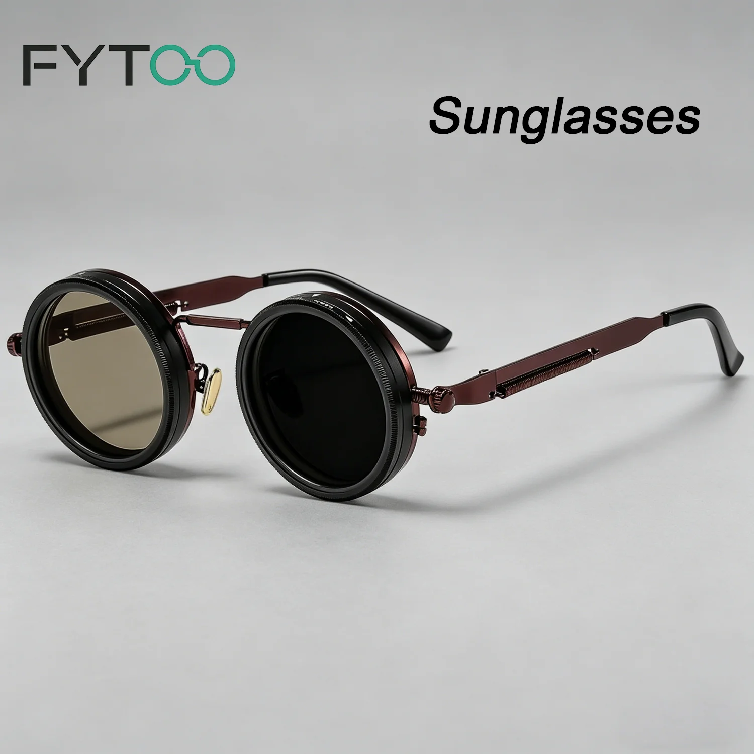 

Солнцезащитные очки FYTOO Round Steampunk с регулируемой степенью затемнения ND, поляризационные, модные, люксовые, для мужчин и женщин, для активного отдыха и вождения