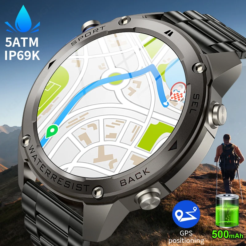 

LIGE уличные GPS умные часы мужские AMOLED экран 500 мАч аккумулятор 5ATM водонепроницаемые часы компас высота 170 + умные часы в спортивном режиме