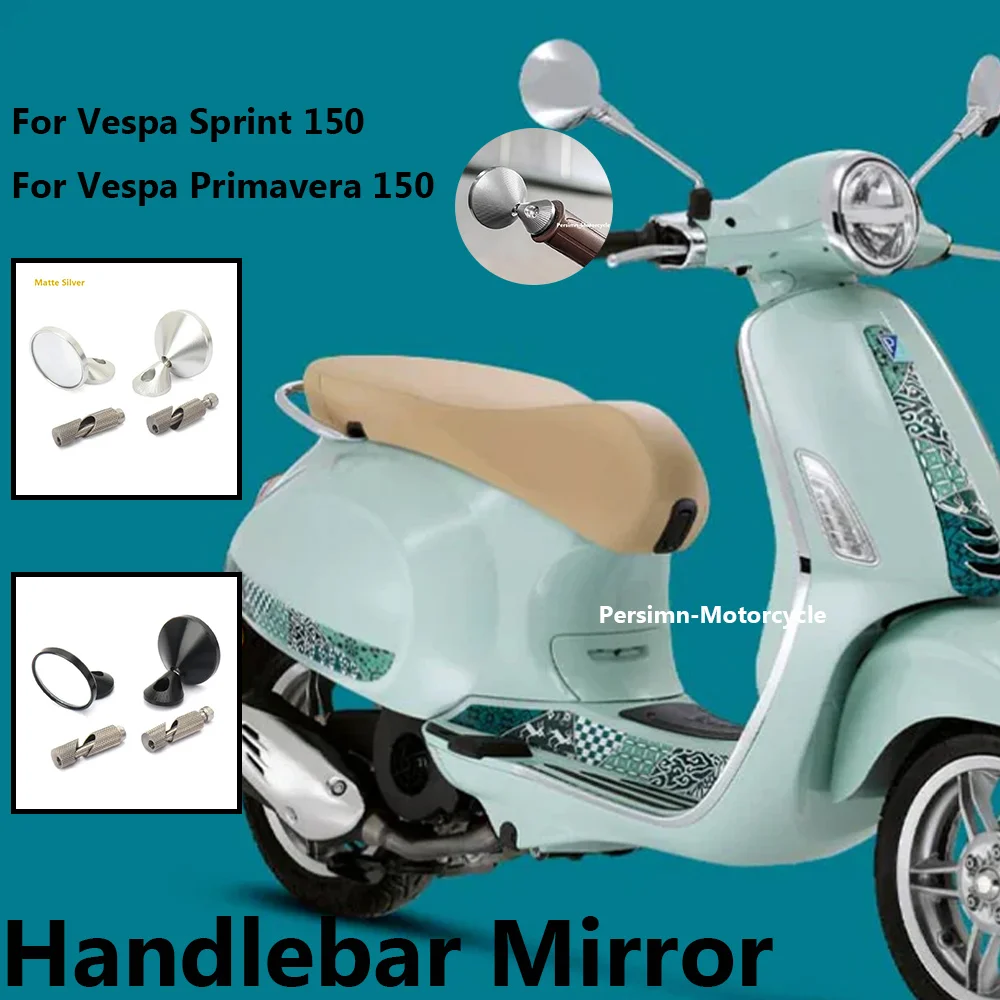 ベスパ-sprint150-スプリント-150-primavera150-ユニバーサルブラックシルバーアルミミラーハンドルバーエンド新しいオートバイアクセサリー