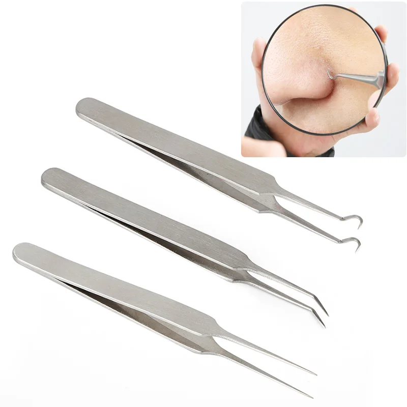 Face Care Versatile Stainless Steel Tweezers For Blackheads Eyelash Extension Beauty Tools Must-have Tweezers Precise Portable