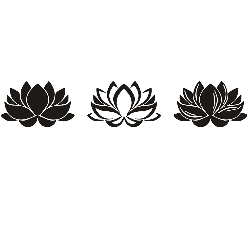 Lotus Flower Yoga Wall Sticker-Lotus Wall Art Flower Floral Living Room Bedroom Yoga Studio Home Decor