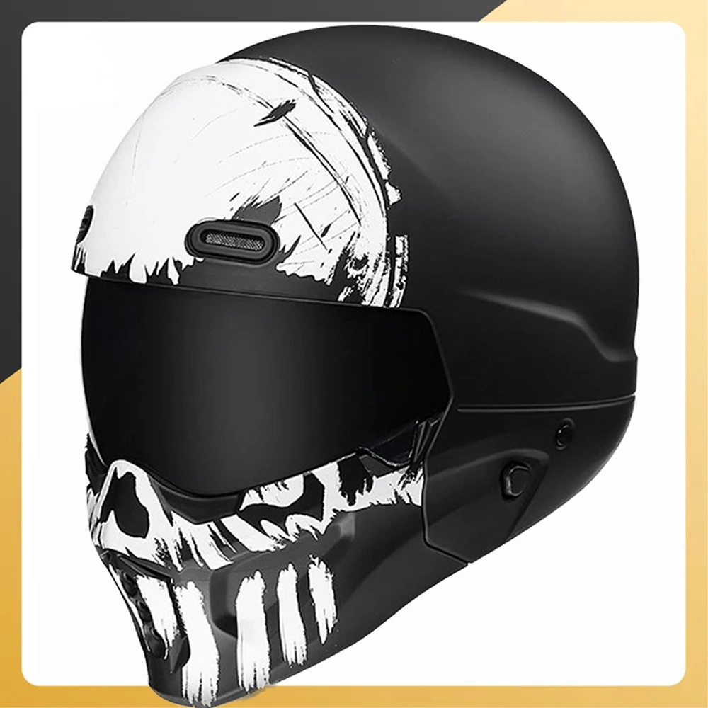 New Fashion Helmet Retro Motorcycle Cascos Moto Motorbike Helmet Locomotive Personality Multi-purpose Combination Half Open