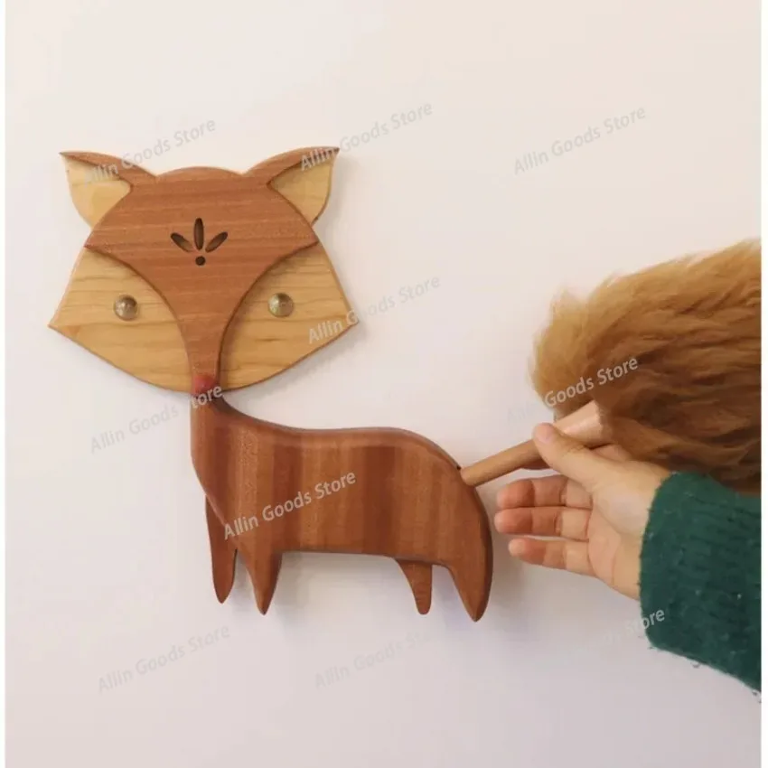 Simple Nordic Dust Wiper Solid Wood Animal Dust Sweeping Tool Wall Decoration Cleaning Duster Household Cleaning Feature Duster