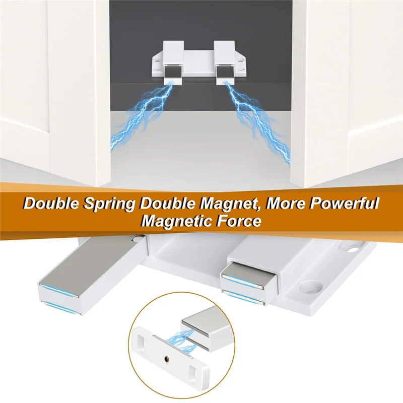 

A76K Double Push To Open Cabinet Door Catches Heavy Duty 2 Pack Magnet Push To Open Door Latch Touch Latches For Kitchen Door