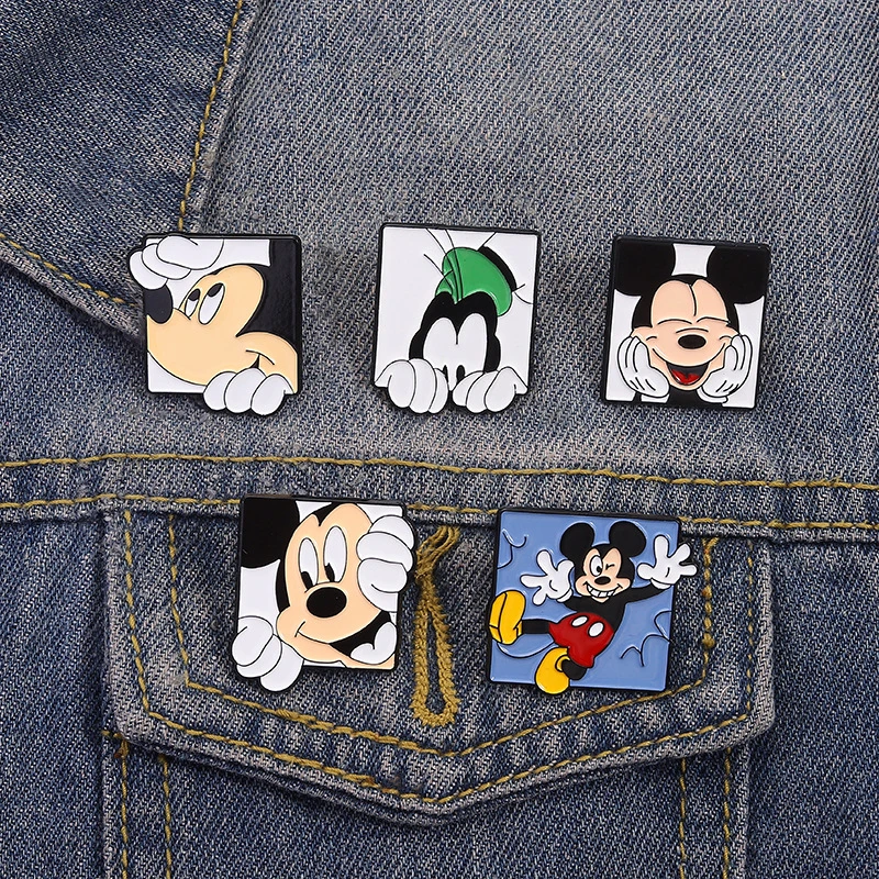 

New Cartoon Character Enamel Pins Mickey Mouse Series Cute Alloy Brooch Ideal Gift for Fans, Backpack Accessories