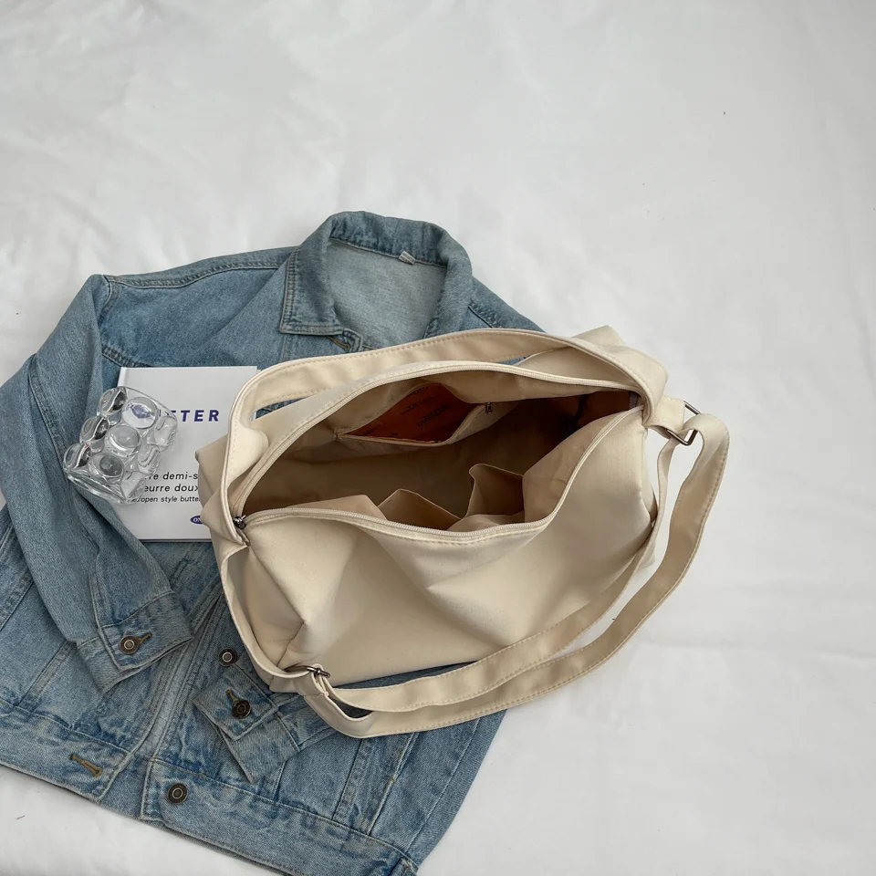 Women Messenger Bags Canvas Casual Shoulder bag Handbags Female Zipper Crossbody Bag for Woman Designer Beach Casual Tote