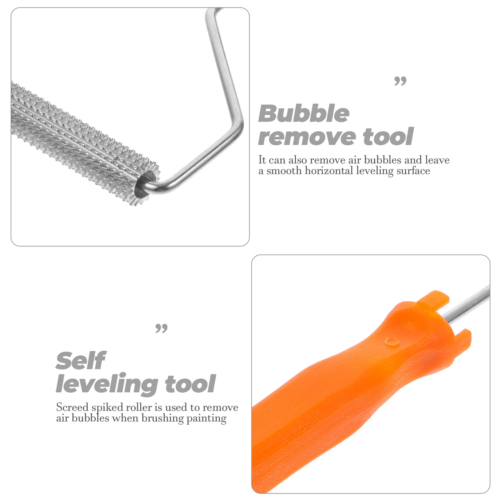 

6 Inch Defoaming Roller Spiked Tool for Epoxy Floor Painting 20x150mm Aluminum Handle Random Color Durable Screed Roller Bubble