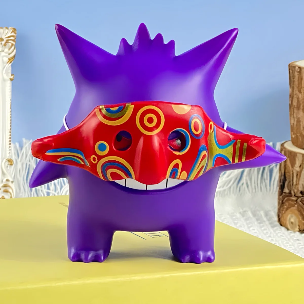 

Gengar Pokemon Figure with Mask Anime Characters Cartoon Statue Ornaments Movie Peripherals Creative Kids Birthday Gifts Toys