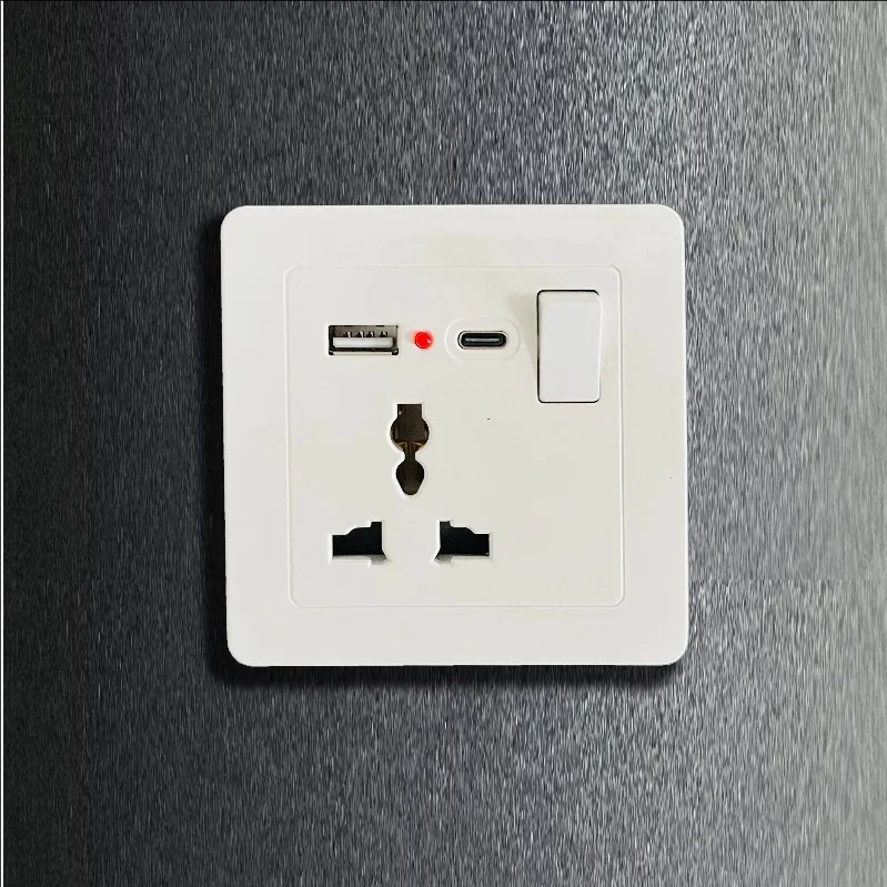 International standard phonetic symbol socket panel 86 usb socket panel wall three-hole multifunctional usb with type-c socke