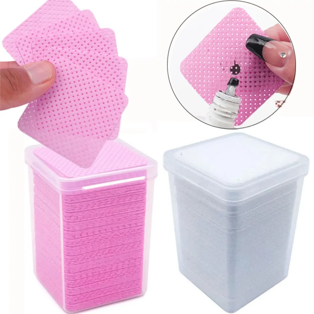 

100% Cotton Lint Free Nail Wipes 200/300/500/600/1000pcs UV Gel Nail Polish Remover Pads Cotton Cleaning Pads for Lash Extension