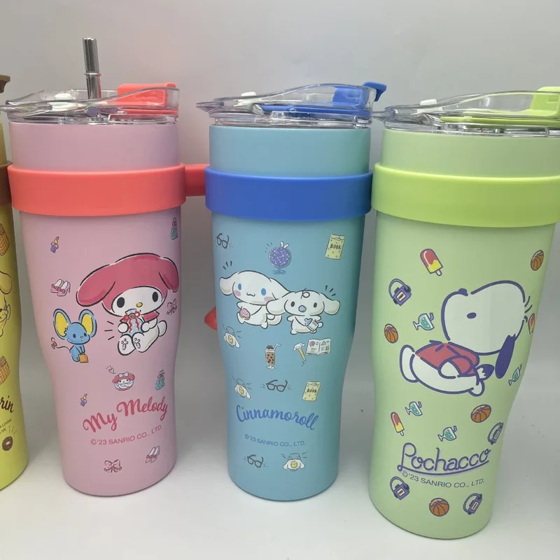 Sanrio Kuromi My Melody 1200ml Large Capacity Thermos Cup Stainless Steel Thermos Cup With Handle Straw 304 Cup Gift