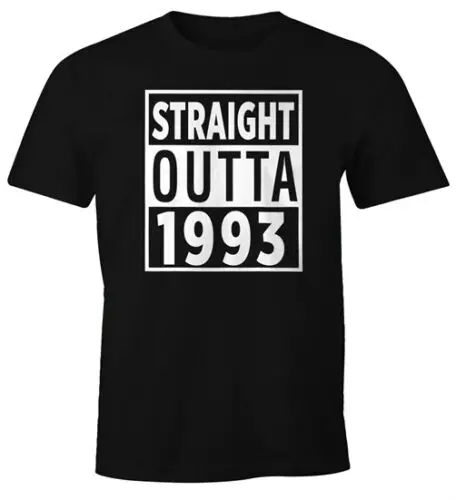 Herren T-Shirt personalisierbar Straight Outta Jahrgang Geburtsjahr Geschenk