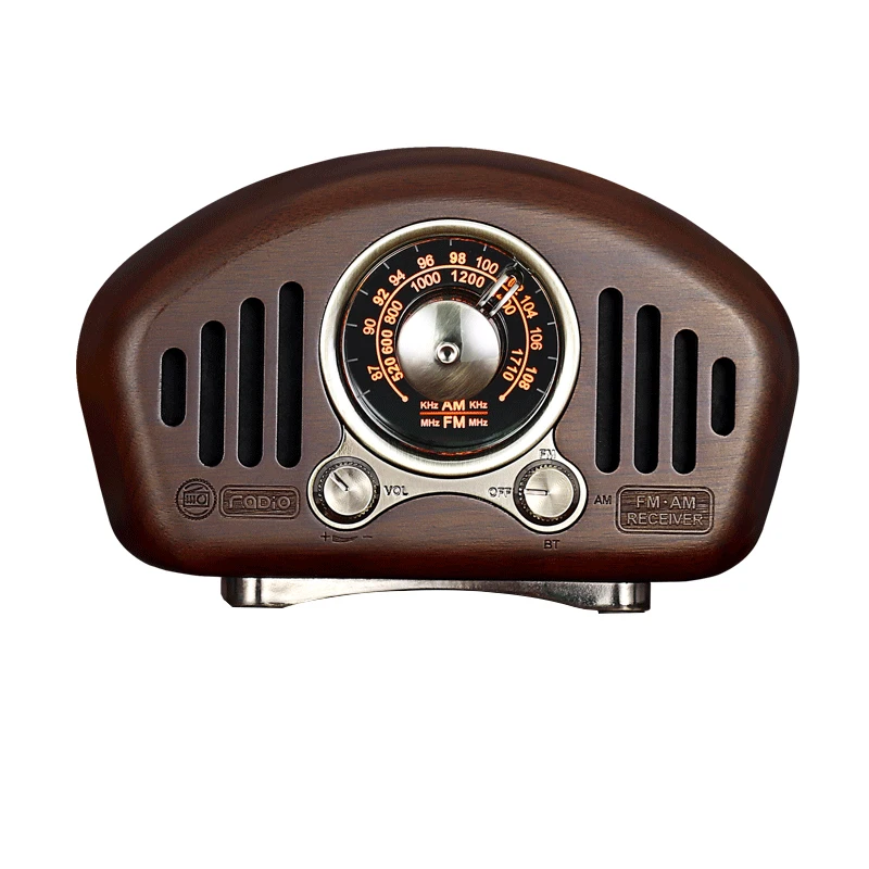 retro decorate home real wooden retro radio with mini fm am radio speaker tf card for gift set