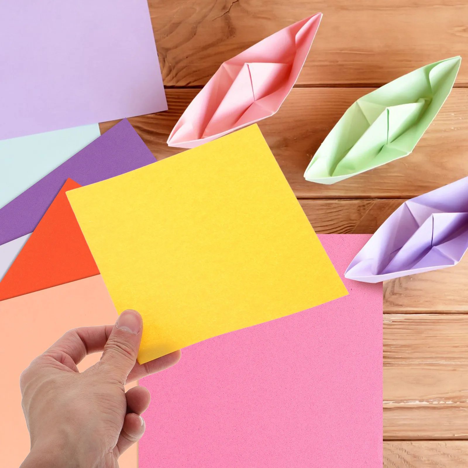 Art Craft Easy With Paper - กระดาษพับโอริกามิสีสันสดใส 300 แผ่น สำหรับงานฝีมือเด็ก DIY งานศิลปะและสมุดภาพ