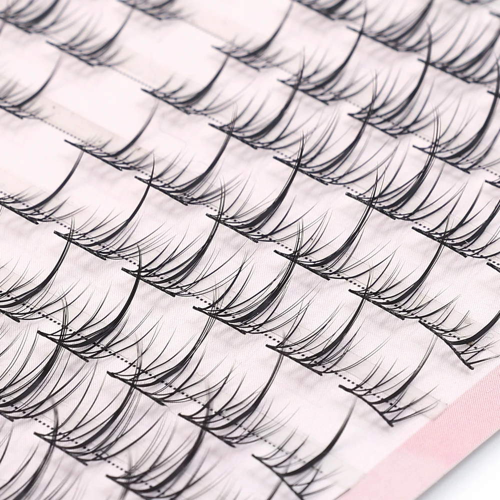 1 Box/120 Bunches Faux Mink Eyelashes Set Natural 3D Russian Individual Eyelash Cluster Makeup Tools Fish Tail False Eyelashes