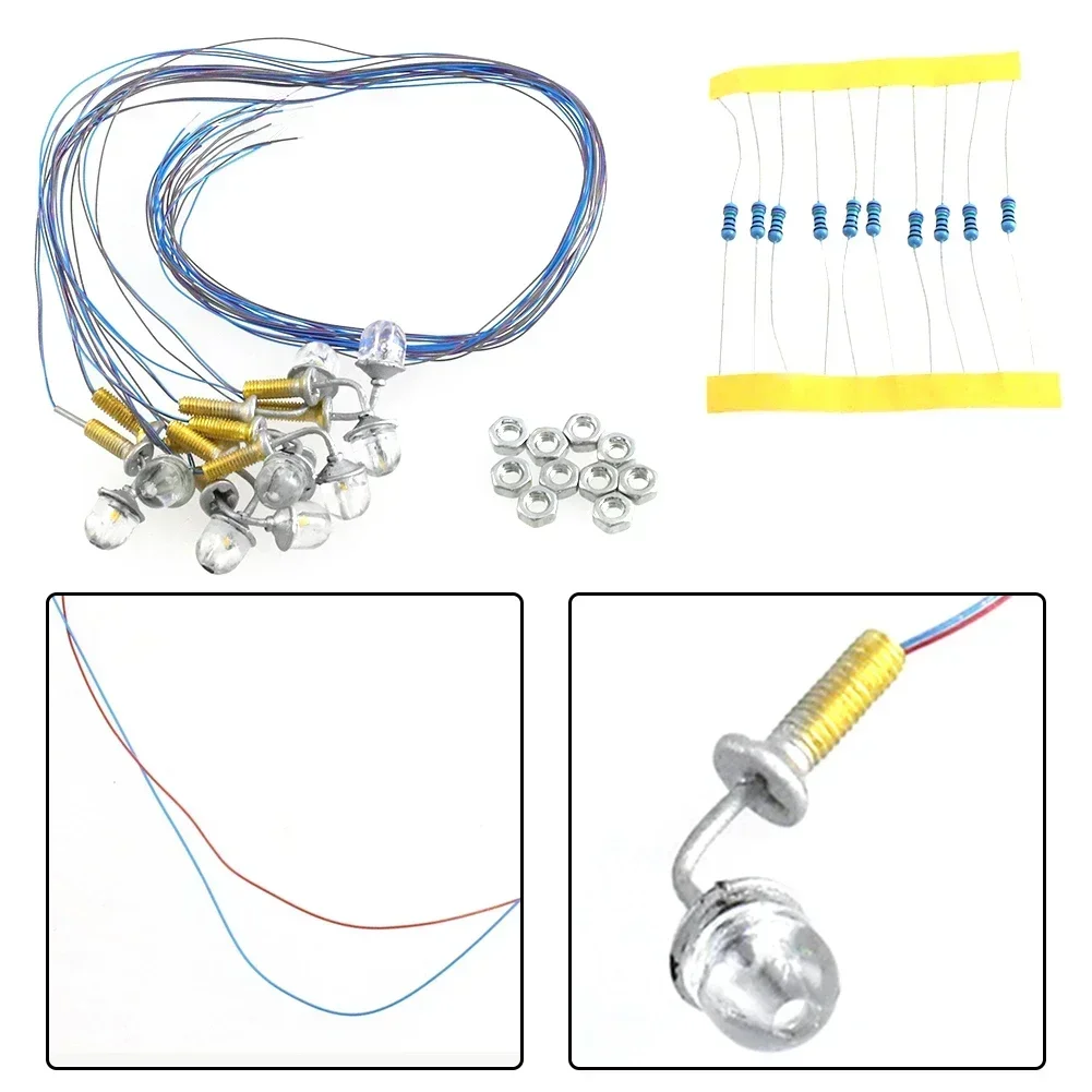 10-częściowy model kinkietów Lampy uliczne LED 1-płomień do domów H0 Zestaw do budowania modeli Dekoracje ogrodowe Lampy ścienne Akcesoria do modeli