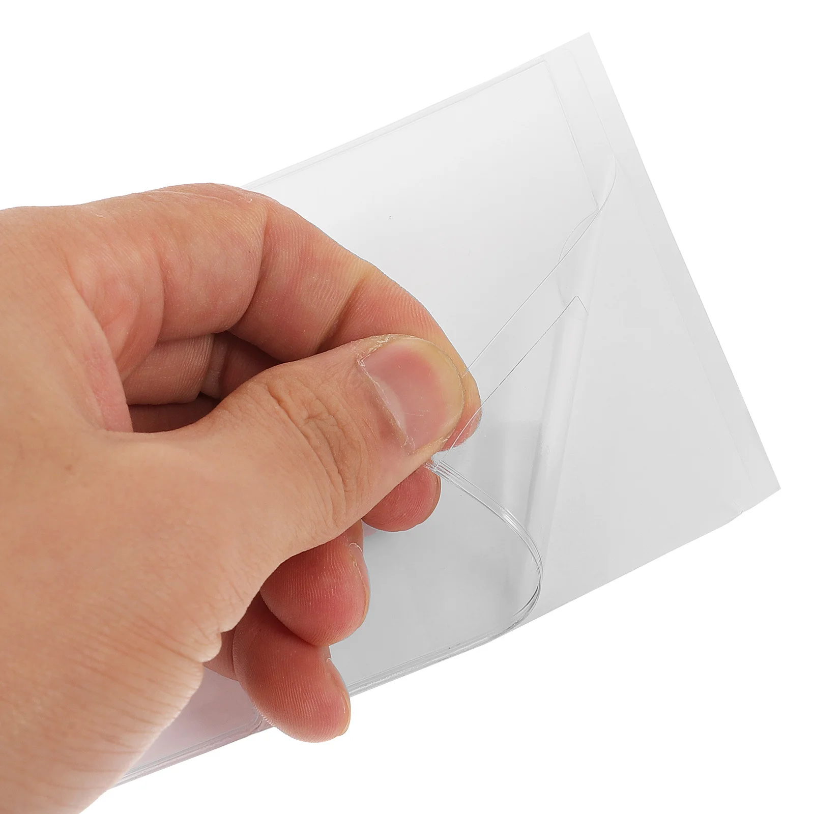 

12Pcs Material Card Pouches Self Adhesive Transparent Label Holders for Index Cards Protection Easy Stick Removable Office