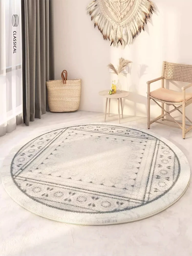 

Persian Luxury Decorative Carpet Round Abstract Art Rug Machine Washable Living Room Carpet Soft Comfortable Bedroom Rugs Ковер