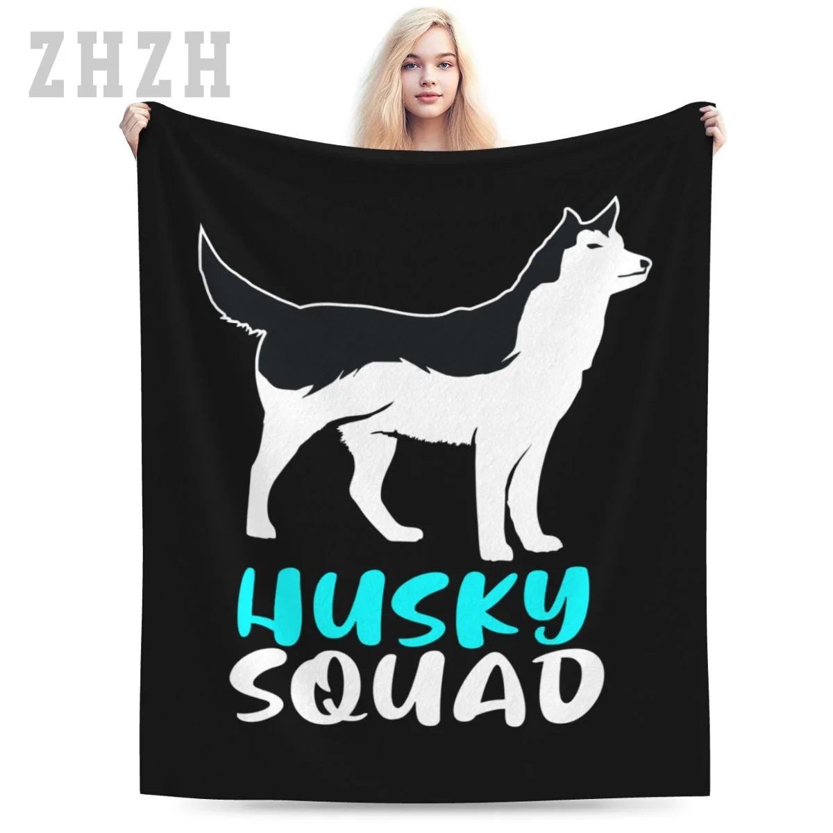 Blanket Siberian Husky Dog Squad For The Husky Pack Flannel Multifunction Camping Sofa Cover Keep Warm