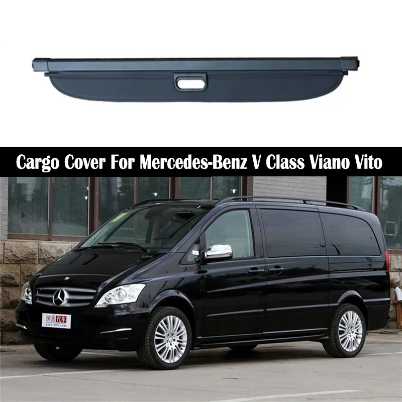 Car Trunk Cargo Cover For Mercedes-Benz V Class Viano Vito 2010-2021 Security Shield Rear Luggage Curtain Partition Privacy