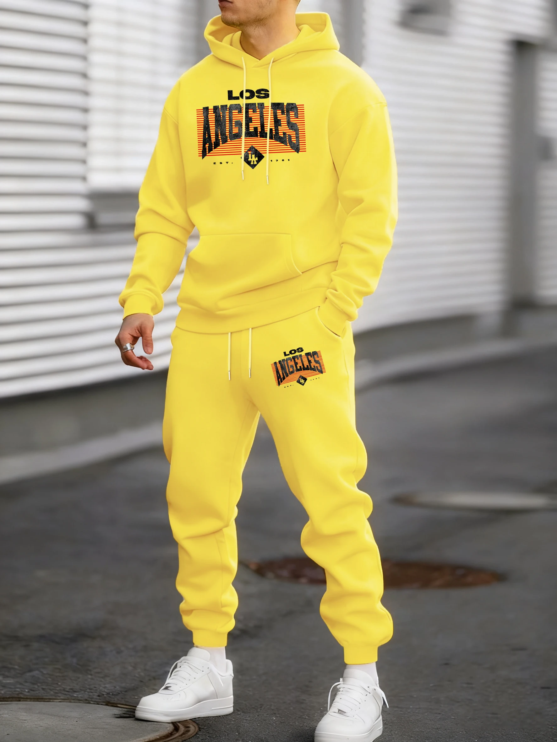 

Famous Cities In Usa Print Men Sweatshirt Loose Fashion Sport Suits All-Match Simple Pants Unisex Autumn Fleece Streetwear