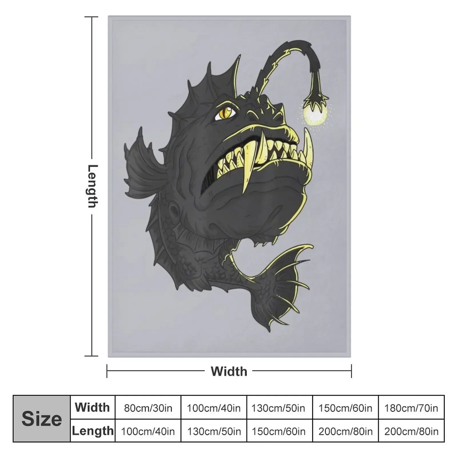 Angler Fish Deep Sea Fish Throw Blanket Giant Sofa Soft Beds For Sofa Thin Sleeping Bag Blankets