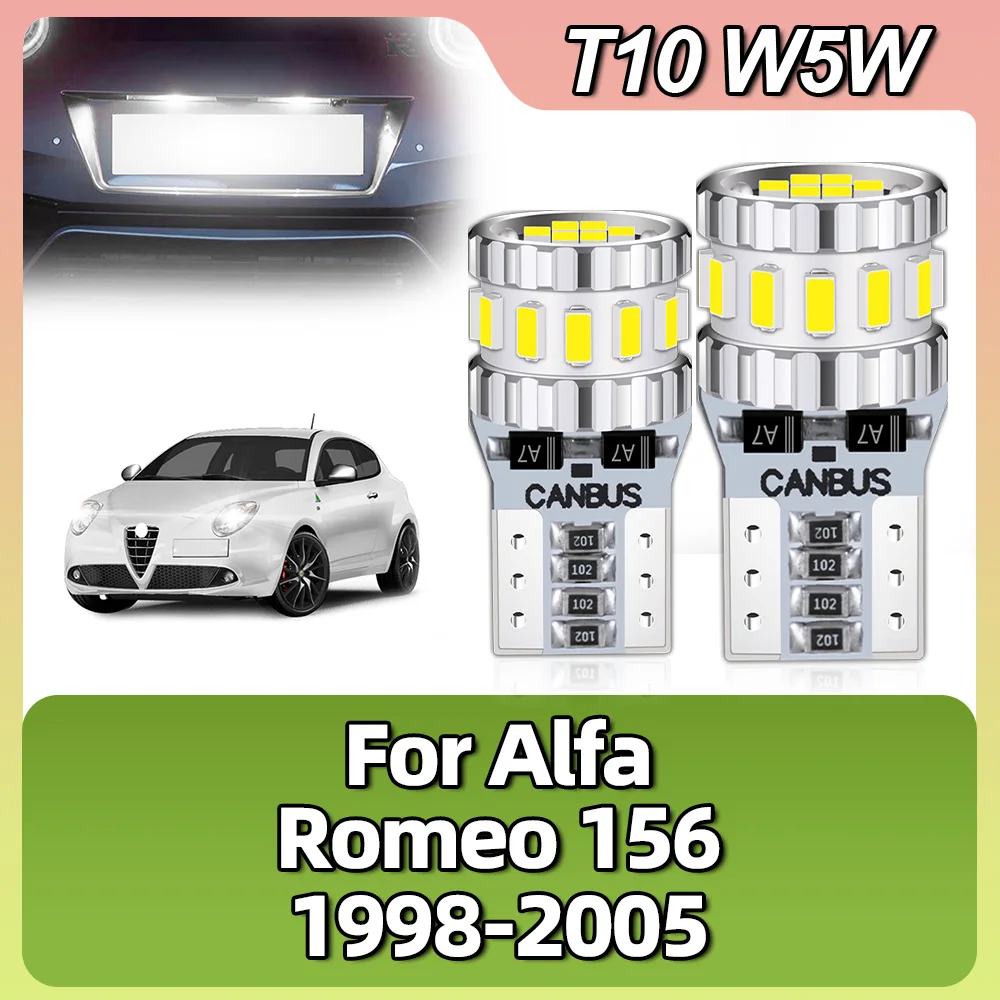 

T10 W5W LED 168 194 Bulb Canbus Car Parking Lamp License Plate Dome Lights For Alfa Romeo 156 1998-2000 2001 2002 2003 2004 2005