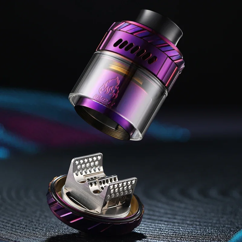 Cigarros eletrônicos atomizador Thunderhead Criações Blaze Max RTA 30mm de diâmetro 5,5ml/7ml de capacidade tanque Vape de bobina dupla